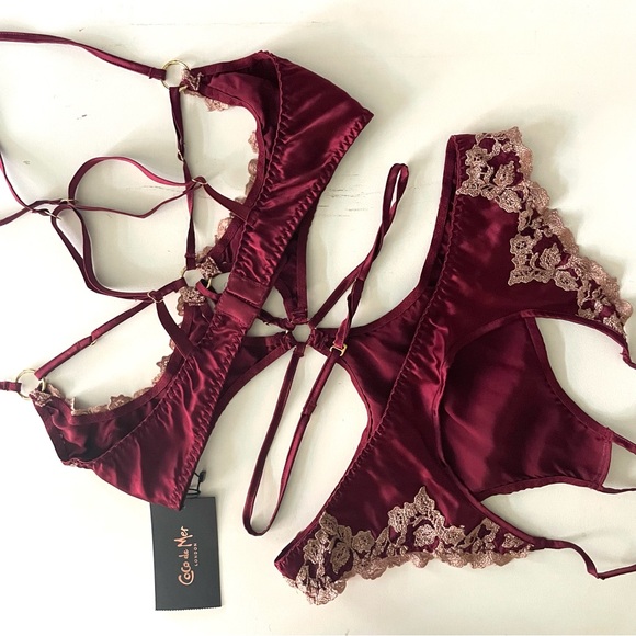 NWT Coco de Mer Burgundy Silk Playsuit - Picture 8 of 10